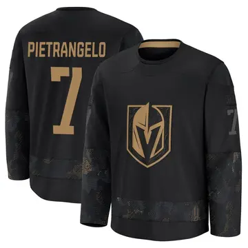 Men's Alex Pietrangelo Vegas Golden Knights ＃7 Premium Black 2024 Military Appreciation Practice Jersey