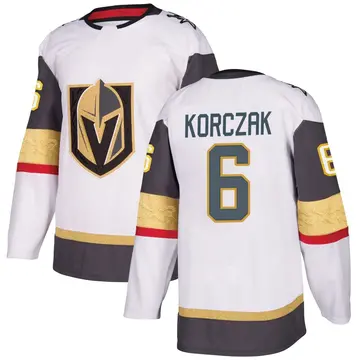 Men's Kaedan Korczak Vegas Golden Knights ＃6 Authentic White Away 2026 Stanley Cup Final Jersey