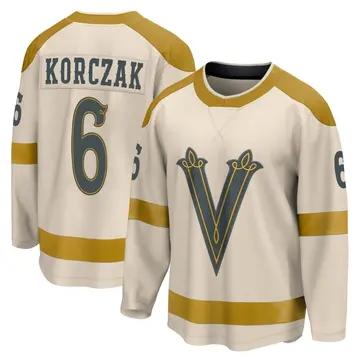 Men's Kaedan Korczak Vegas Golden Knights ＃6 Breakaway Cream 2024 Winter Classic Jersey