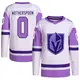 Men's Parker Wotherspoon Vegas Golden Knights ＃0 Authentic White/Purple Hockey Fights Cancer Primegreen Jersey