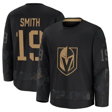 Men's Reilly Smith Vegas Golden Knights ＃19 Premium Black 2024 Military Appreciation Practice Jersey