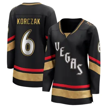 Women's Kaedan Korczak Vegas Golden Knights ＃6 Breakaway Black Special Edition 2.0 2026 Stanley Cup Final Jersey