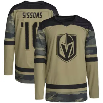 Youth Colton Sissons Vegas Golden Knights ＃10 Authentic Camo Military Appreciation Practice Jersey