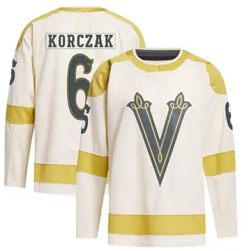 Youth Kaedan Korczak Vegas Golden Knights ＃6 Authentic Cream 2024 Winter Classic Primegreen Jersey